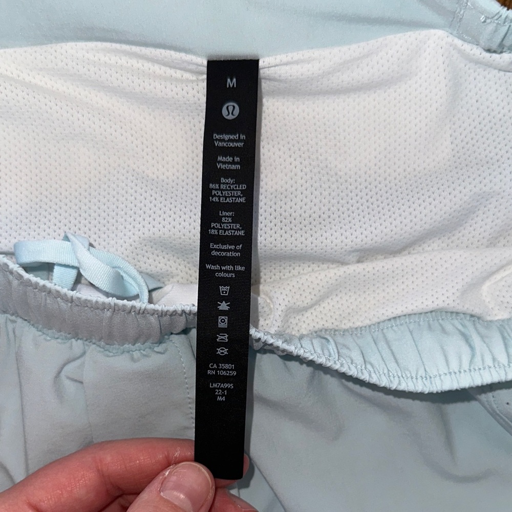 Lululemon Lined Men’s Surge Running Shorts Reflective Light Blue - Picture 7 of 9